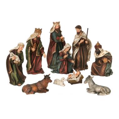 The Holiday Aisle® 15 Piece Hand-Painted Nativity Set & Reviews